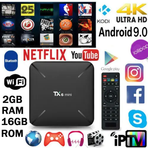 TX6 Smart Mini TV Box Android 9 0 четырехъядерный WiFi HD 2 ГБ + 16 4K медиаплеер | Электроника