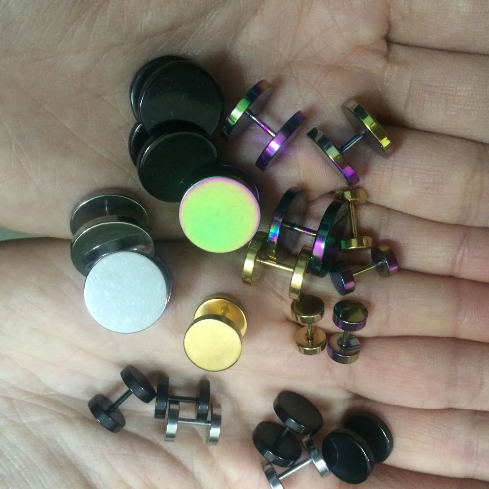 2 шт золотой черный жетер из нержавеющей стали Искусственный Поддельный ушной