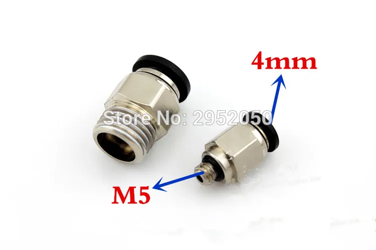 

Бесплатная доставка, высокое качество, 30 шт., 4 мм на M5, пневматические разъемы, прямые односторонние фитинги, стандарт BSPT