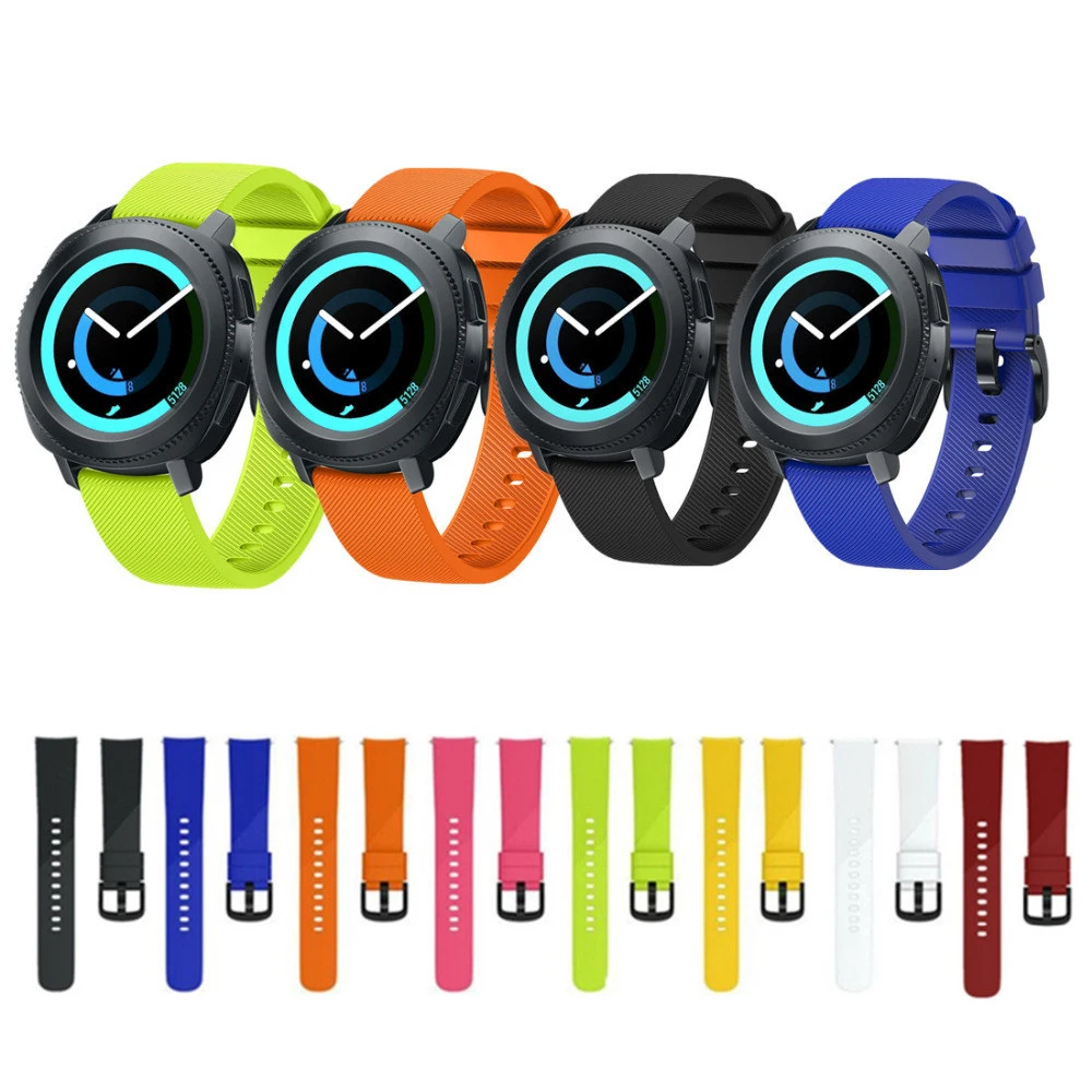 Ремешок для часов 20 мм Samsung galaxy watch active 2 42 gear S2 спортивный силиконовый браслет