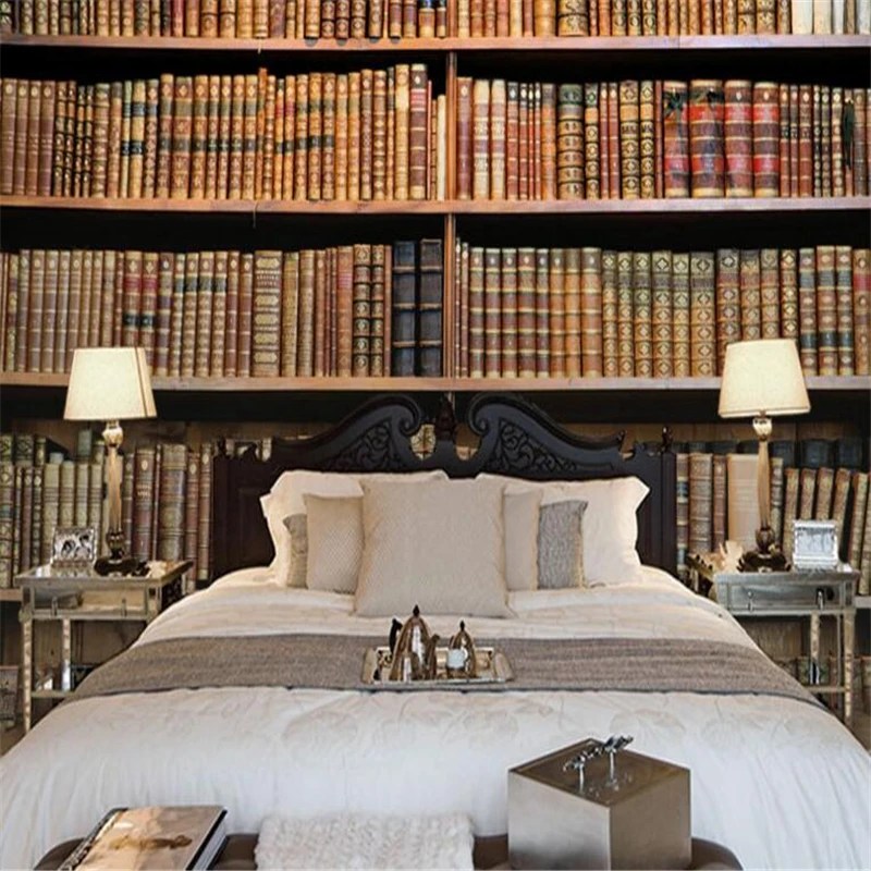 Обои для стен 3 d Классическая книжная полка художественный ТВ фон обои 3D гостиная