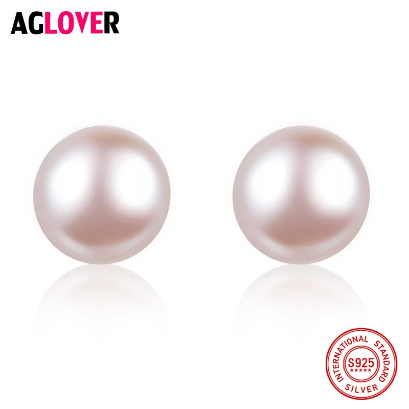 Женские серьги гвоздики из серебра 925 пробы с пресноводным жемчугом|stud earrings|earrings