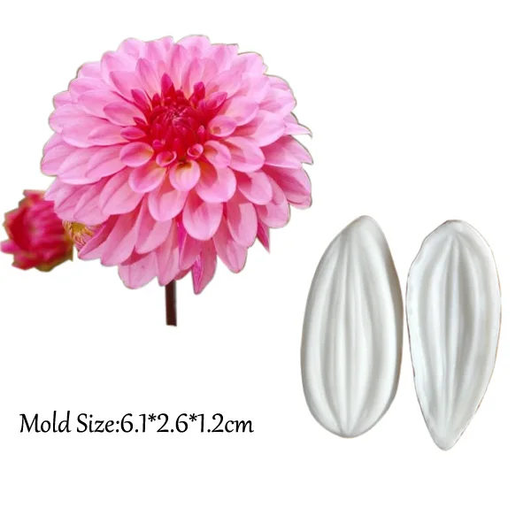 Dahlia Petal Veiner& Cutter силиконовая форма для помадки, инструменты для украшения торта, шоколадная клейкая паста, сахарное ремесло, шоколадный MoldCS272