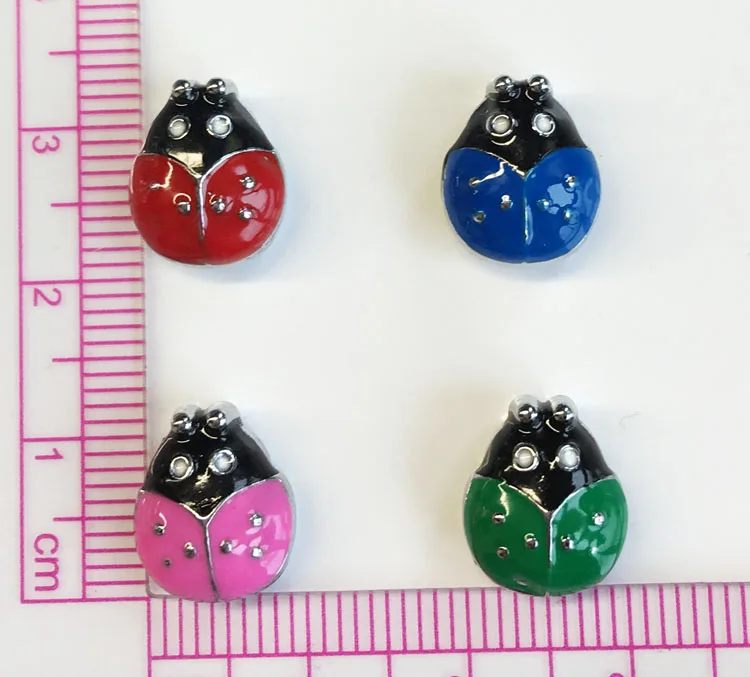 Бесплатная доставка 20 шт 8 мм Эмаль смешанные цвета насекомых горка амулеты Слайд