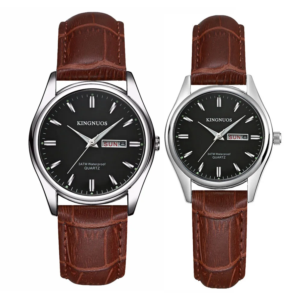 Brown Black Парные часы модные Стальные кварцевые наручные часы для мужчин и женщин часы Erkek Kol Saati часы Duobus мстительные часы для влюбленных - Цвет: Brown Black