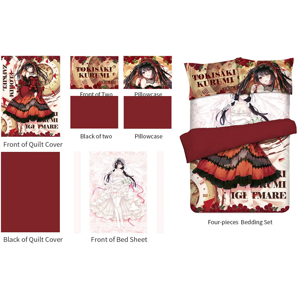 Аниме JK DATE A LIVE Tokisaki Kurumi кошмар косплей мультфильм Постельное белье наборы