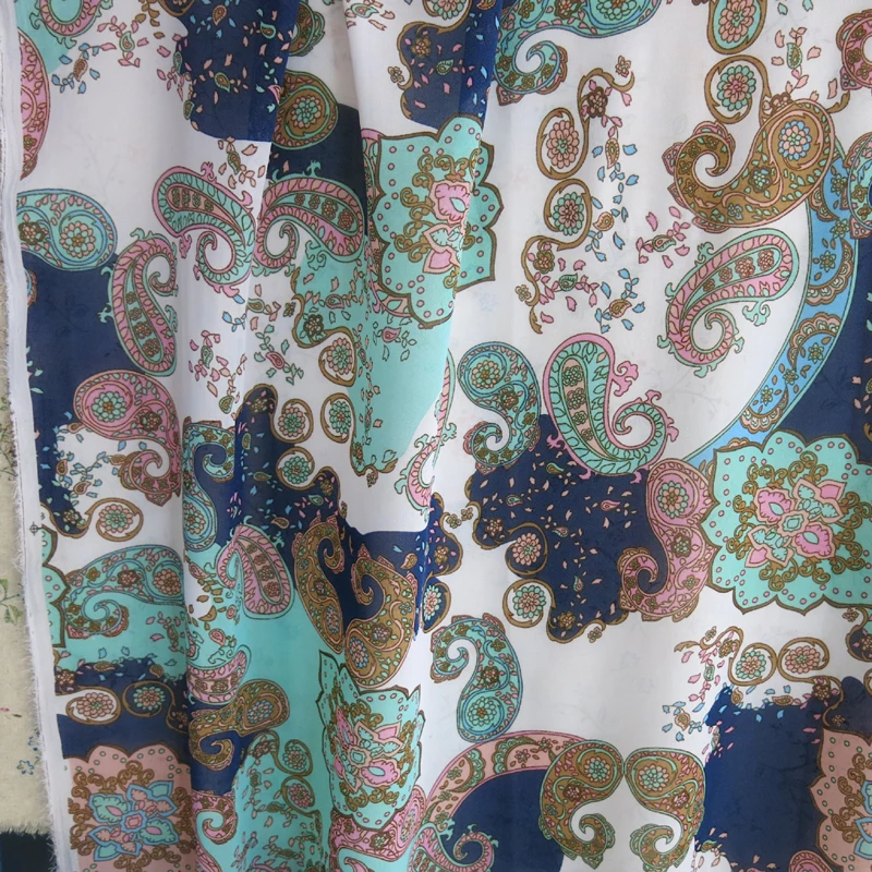 Мягкий шифон шарф ткань Tissu этнические Пейсли Материал|paisley material|fabric tissuescarf fabric |