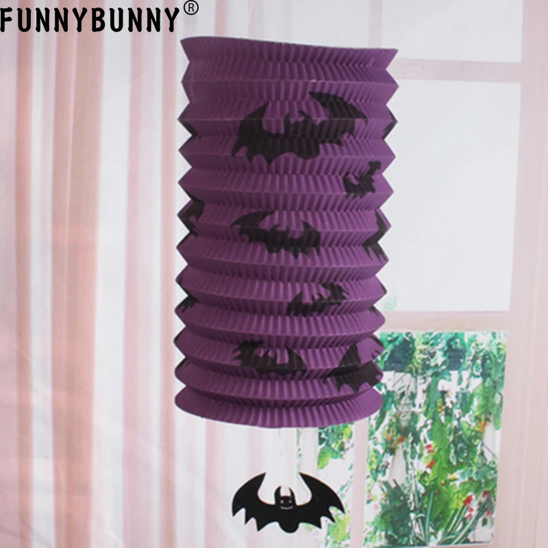 FUNNYBUNNY April Fools Day Хэллоуин 3D Тыква бумажные подвесные фонари летучие мыши пауки для