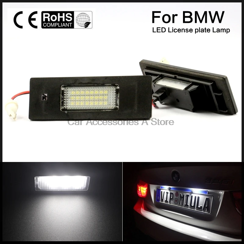 Высокое качество 2шт 24 SMD светодиодный номерной знак света прямой Подходит для BMW