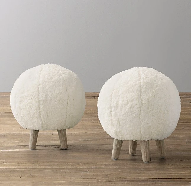 Louis Fashion Children's Stools Home children series low white lamb pumpkin round sitting stool |
