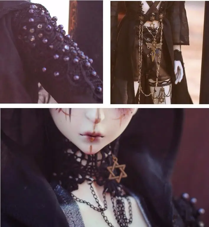 Принимаем на заказ Европейский стиль черный костюм волшебника BJD Uncle 1/3 1/4 MSD SD SSDF ID кукольная одежда