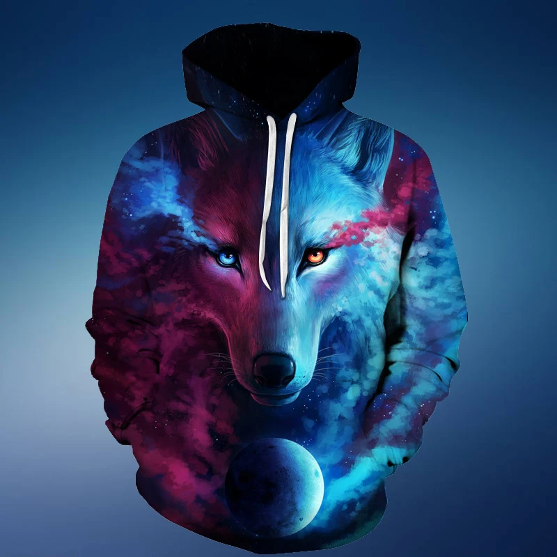 3D Printing Sweatshirts 2018 New Fashion Men's Hooded Hoodies Men and Women Sportswear Pullovers Loose | Мужская одежда