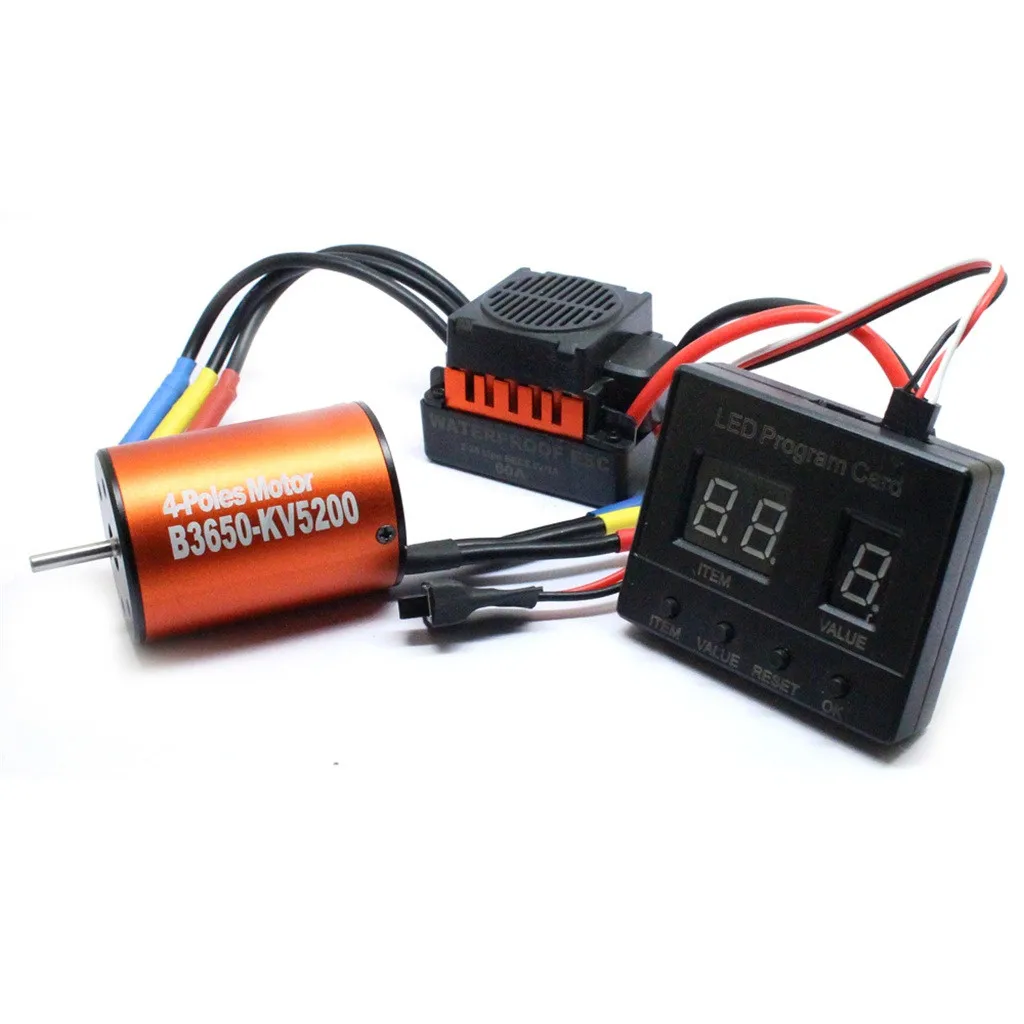 Аксессуары B3650 5200KV бесщеточный двигатель + 60A ESC Карта программы комбо для 1/10 RC