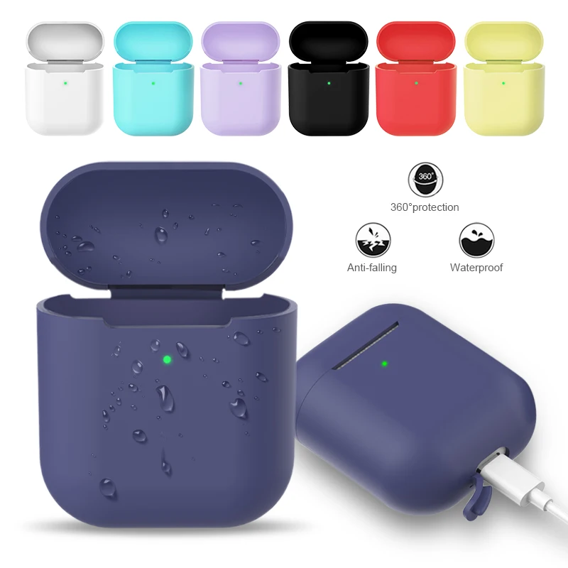 Мягкий силиконовый чехол для Apple Airpods 2 й защитный прозрачный Ультратонкий