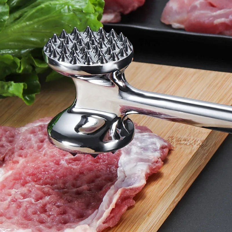 Stainless Steel Dual-sided Meat Tenderizer Hammer/Meat Mallet steak Pounder Kitchen Tool for BBQ steak, Kitchen Accessories