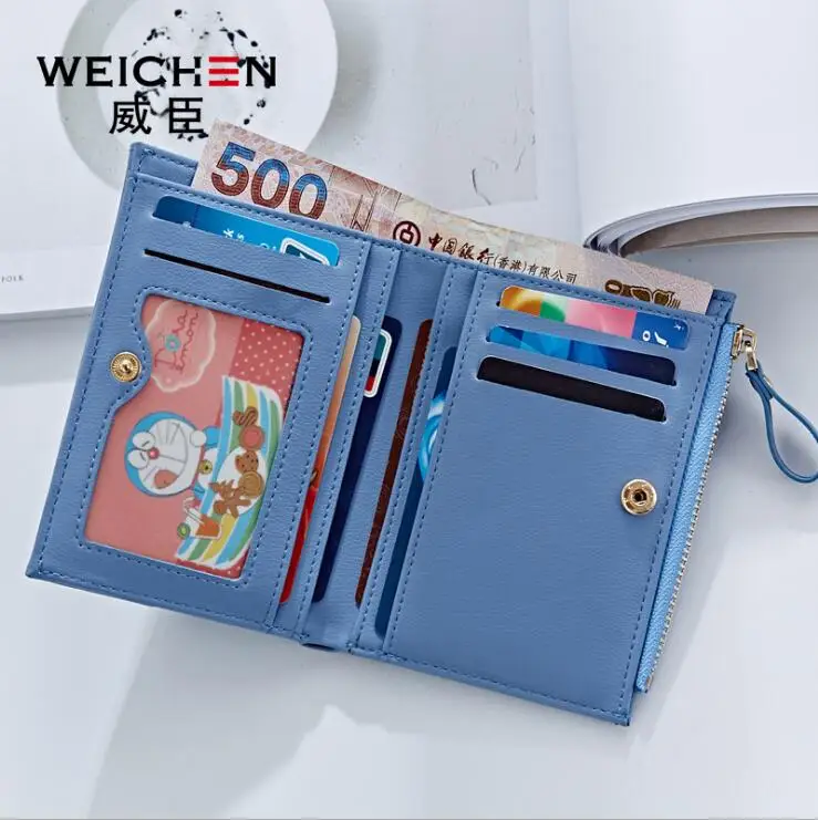 2017 New Female Card Holder Solid Women PU Buckle Wallet Simple Fashion Multi-card Bit Two Fold Standard Wallets Coin Purse | Багаж и