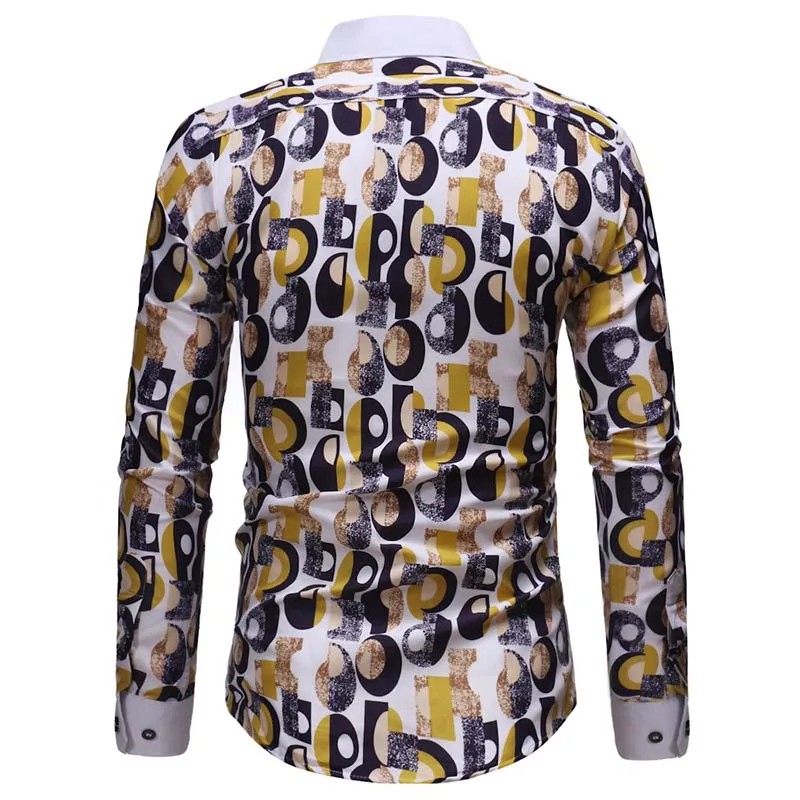 

Men Shirt Long Sleeve Fashion Floral Printing Male Shirts Brand Clothing Casual Shirt Man Camisa Masculina