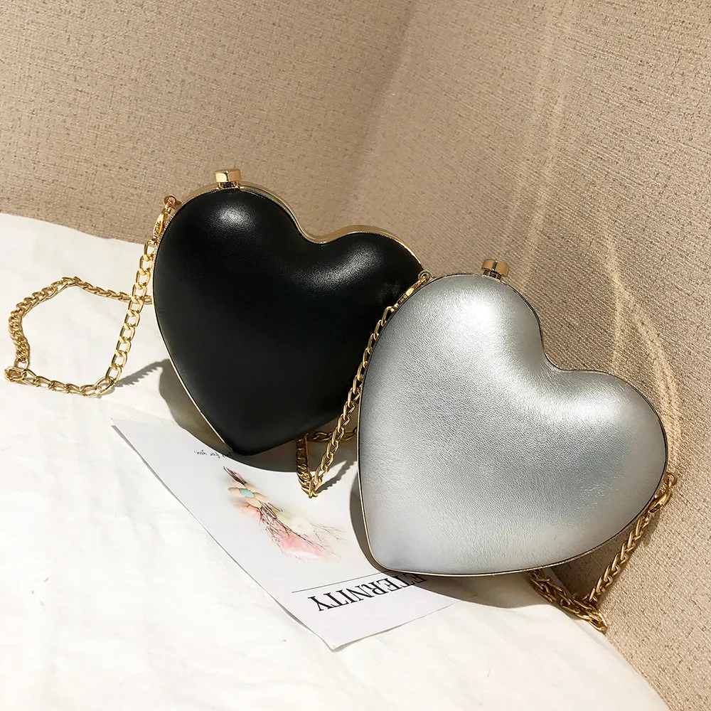 Женская сумка через плечо в форме сердца с металлической цепочкой Jan30 | Багаж и