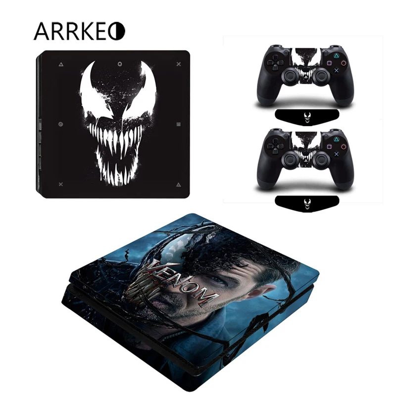 ARRKEO Venom виниловая Защитная крышка PS4 тонкая кожа наклейки для sony playstation 4 Slim консоль 2 контроллера Рождественский подарок