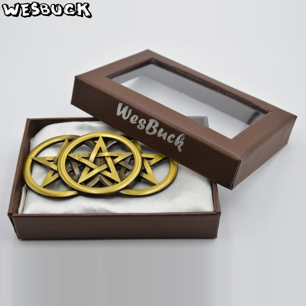 Фото Пряжка для ремня с цепочкой и пятиугольным сердечком от бренда WesBuck для мужчин, женские пряжки, ковбойская, ковбойская, модная пряжка для рем... №3