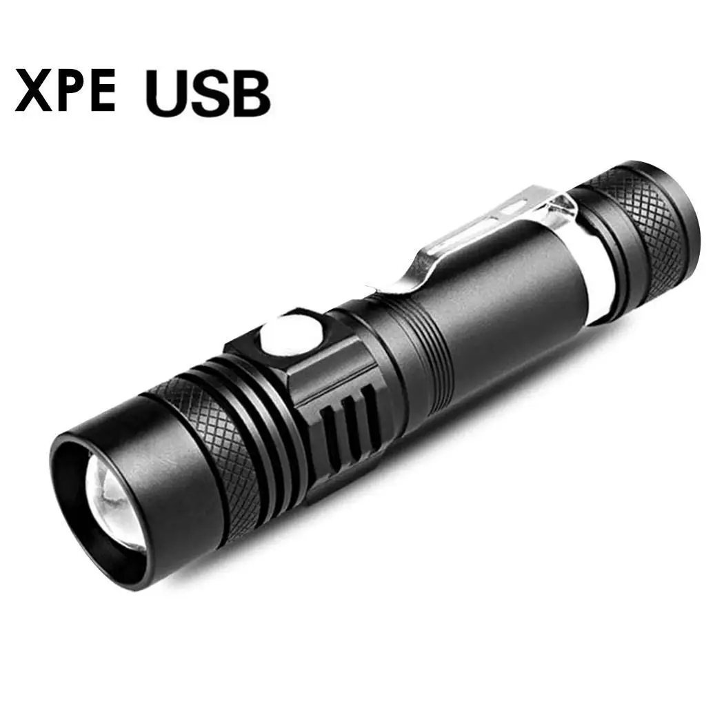 Мини Ультра яркий телескопический зум светодиодный фонарик usb зарядка