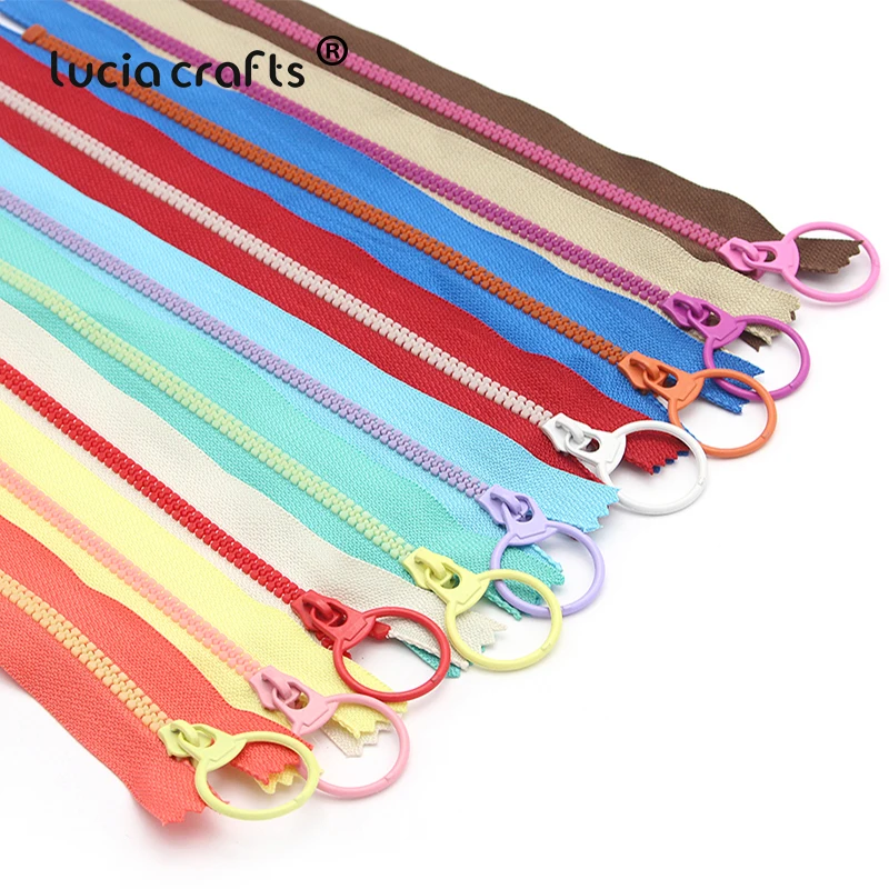 Lucia crafts 10 шт случайный цвет близкий конец смолы застежки молнии тянуть кольцо на
