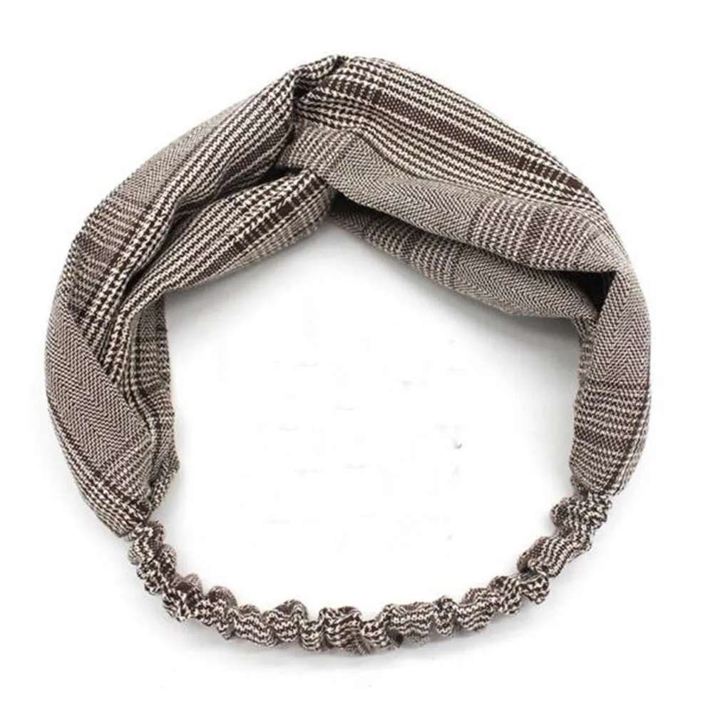 

Women Lattice Headband Vintage Korea Turban All-match Hairbands Art Fashion Creative Striped Headdress bandeau cheveux