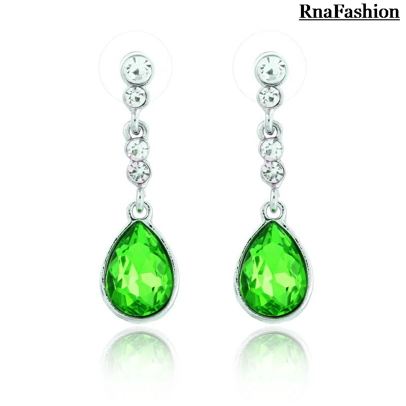 Новое поступление 2014 длинные серьги Rouge Tear с австрийским кристаллом лучший