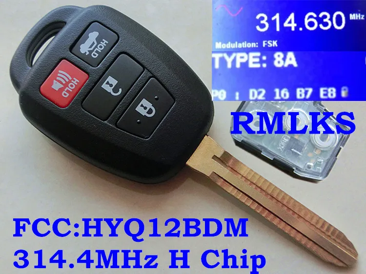 RMLKS HYQ12BDM необработанный дистанционный ключ с чипом 314 2 МГц G H 4 кнопки подходит для