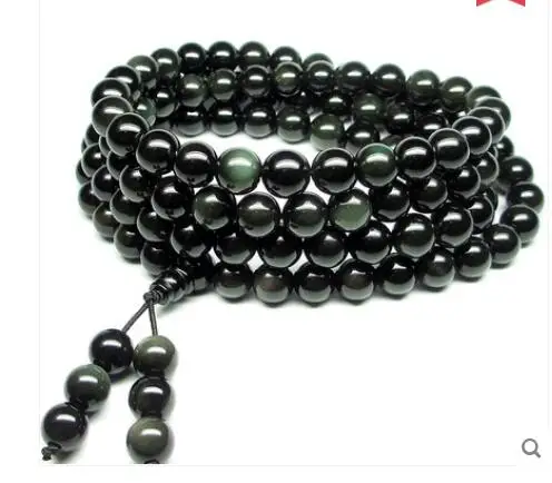 6 мм 8 Фурнитура для бижутерии Для мужчин браслет мужской обсидиан зодиака 108