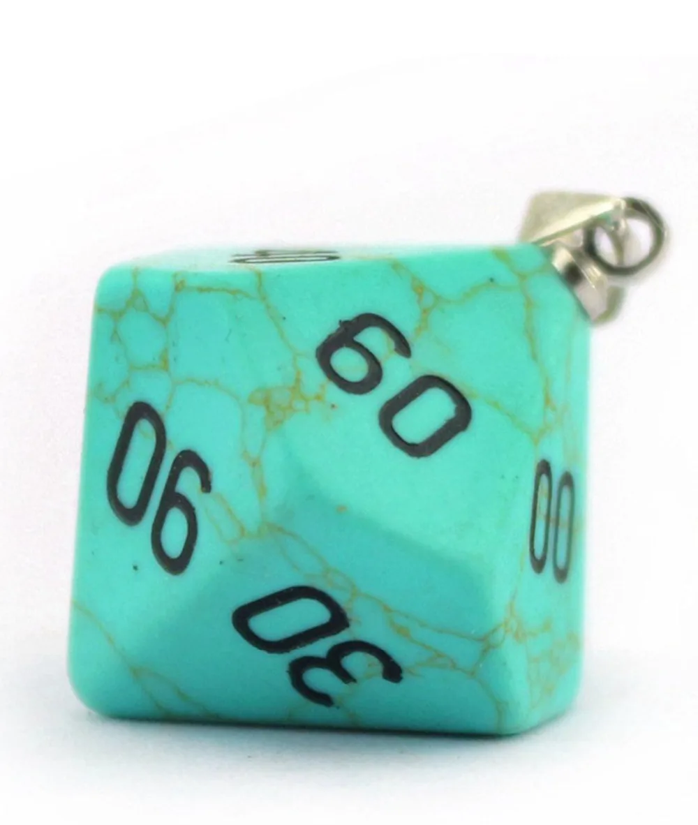 Feng Shui Gemstone Turquoise Stone Pendant Number Geometry Multifaceted W2061 | Stones