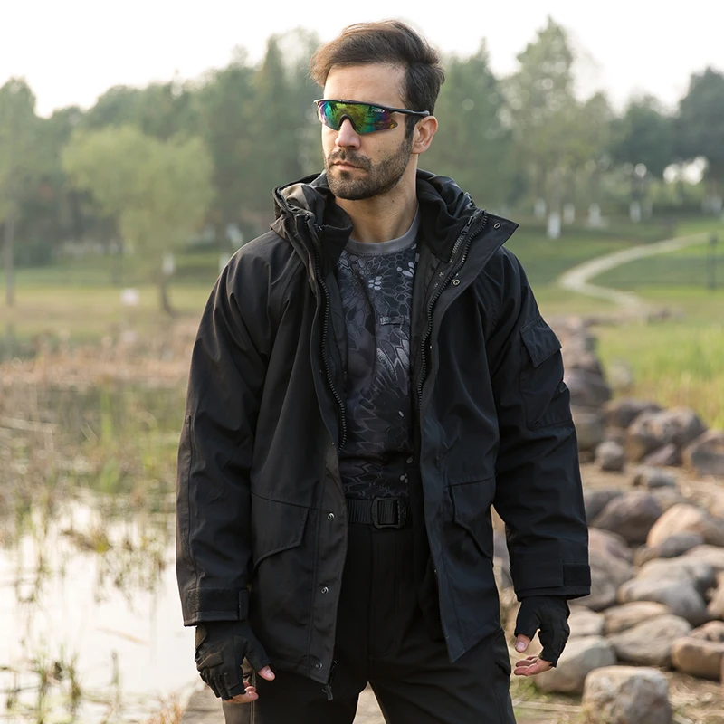 Мужской флисовый тренчкот со съемными карманами на молнии и защитой от царапин