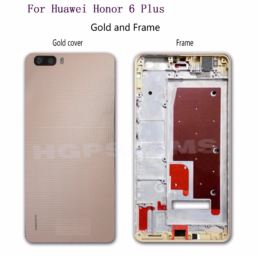 Для huawei Honor 6 Plus ЖК-держатель передняя рамка + задняя крышка батареи задний корпус