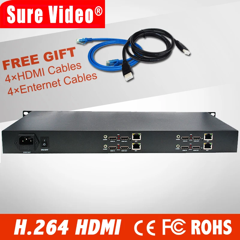 HD H.264 MPEG-4 AVC 1U 4 Channels hdmi ip encoder for Live Broadcast with HTTP RTSP RTMP HLS | Электроника