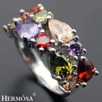 hermosa xmas gift garnet peridot morganite amethysthot ring size 6 7 8 9 10 jewellery accessories