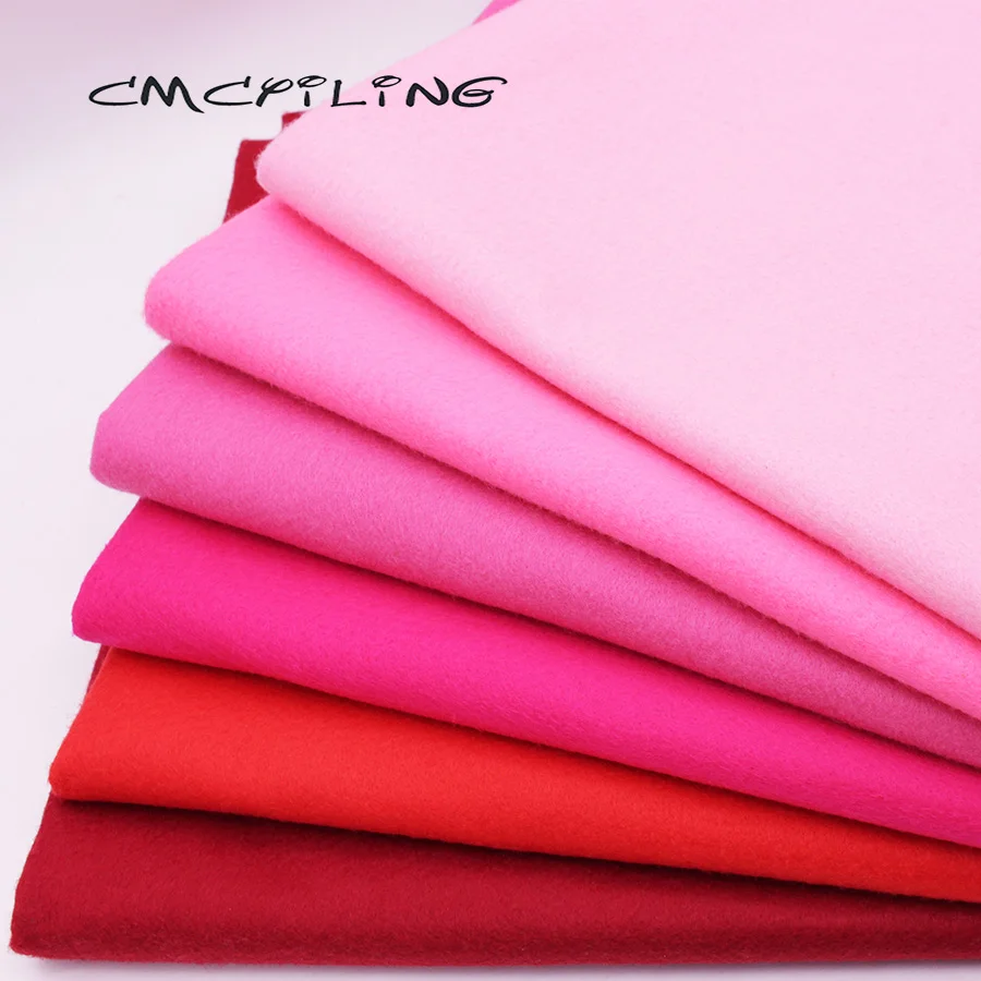 CMCYILING 6 шт./лот 45*55 см Лоскутная красная серия мягкая войлочная ткань для рукоделия