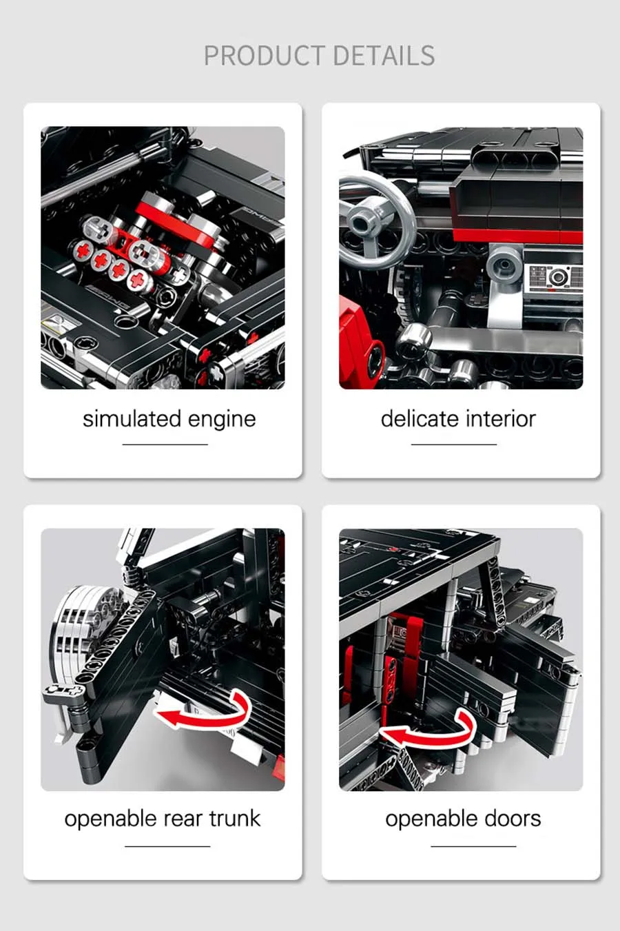 1343 шт. внедорожный внедорожник совместимый Technic MOC 2425 Benz G500 строительные блоки кирпичи игрушки подарки на день рождения для детей