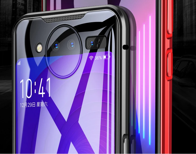 360 полная защита двухсторонний чехол из закаленного стекла для VIVO NEX двойной дисплей Роскошный Алюминиевый металлический магнитный чехол-бампер