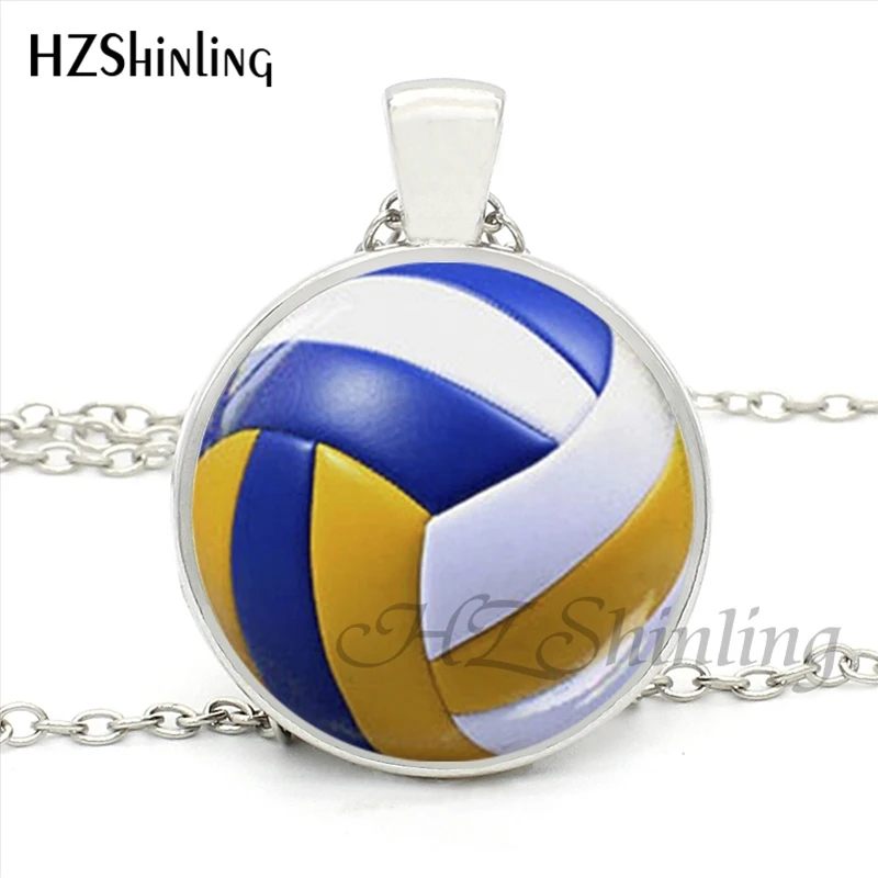 HZShinling HZ1-0050 волейбольная подвеска ожерелье ручной работы Серебряная цепочка Круглый спортивный мяч Волейбол ювелирные изделия для любителей игры в подарок - Окраска металла: 5