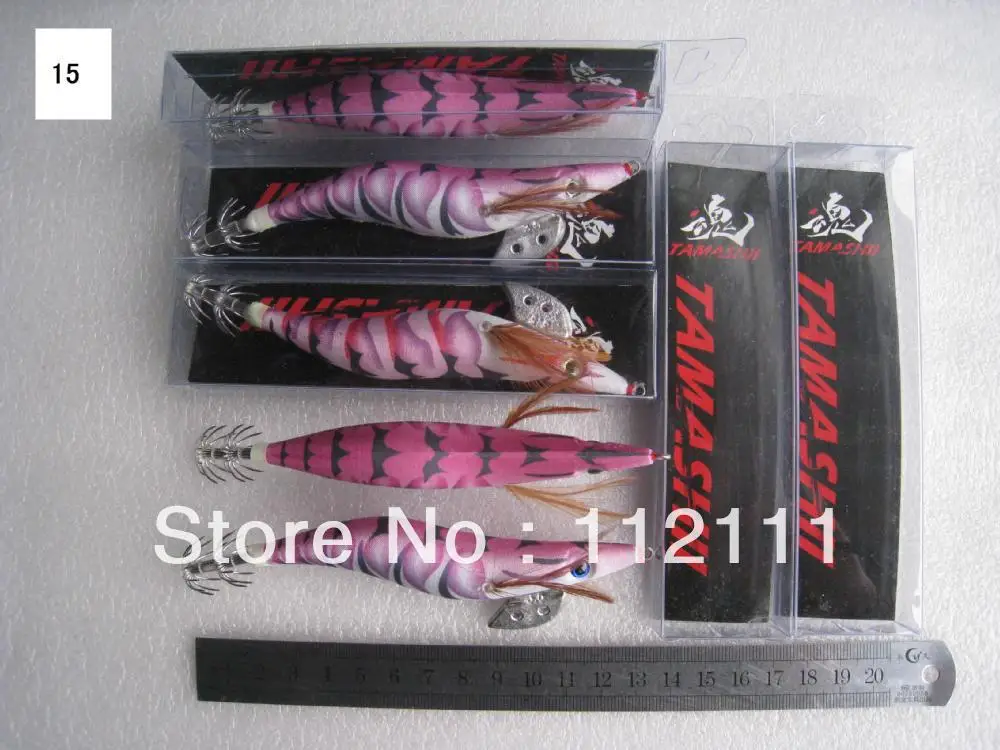 7 штук приманки для рыбалки приспособления кальмаров 3 5 # 13 см 22 г упакованы в