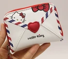 Красная и белая сумка для карт Hello Kitty в ретро-стиле, в английском стиле, 4 вида