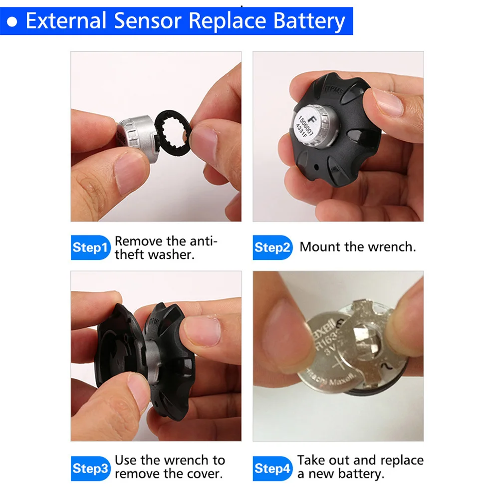 Система контроля давления в шинах Onever Беспроводная с ЖК дисплеем|tire pressure alarm|pressure