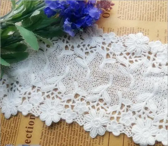15 ярдов хлопка водорастворимый вышивка кружева лепестки цветка DIY ручной
