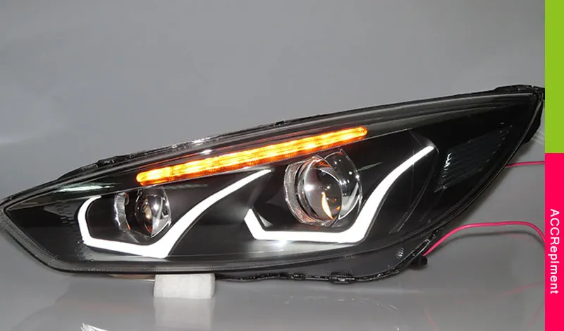 Автомобильный Стайлинг для Ford Focus головной светильник s U angel eyes- ForFord Focus светодиодный светильник Q5 bi xenon объектив h7 xenon