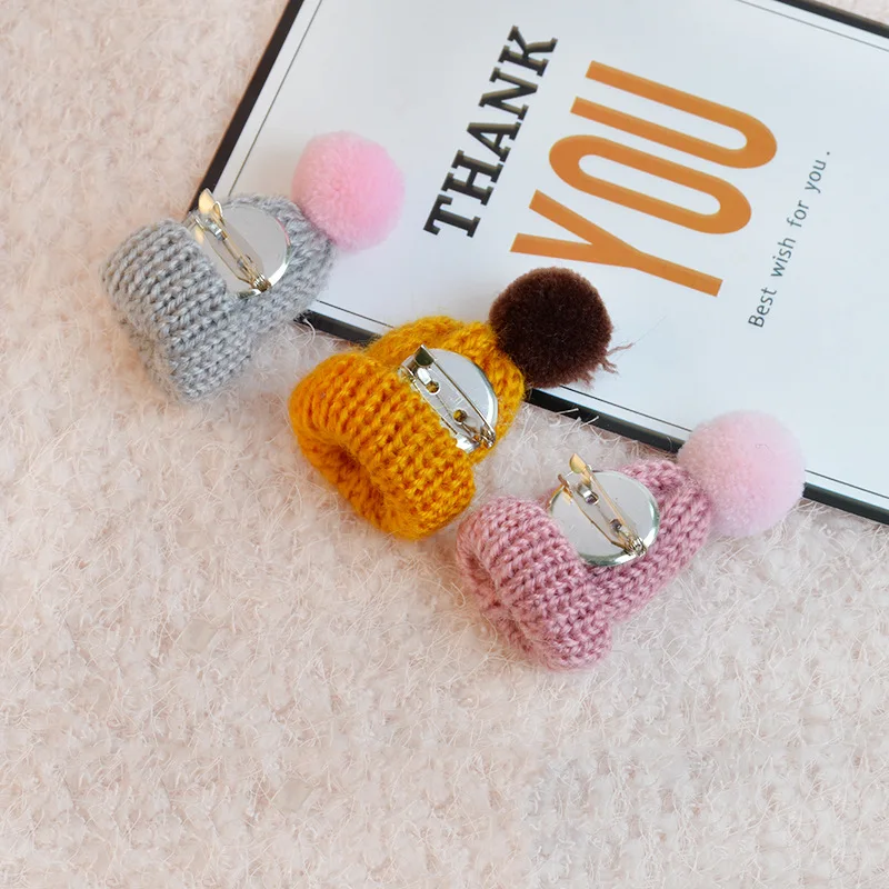 Булавки и броши Мех животных шерсть мини кепки шляпа булавки значки ювелирные