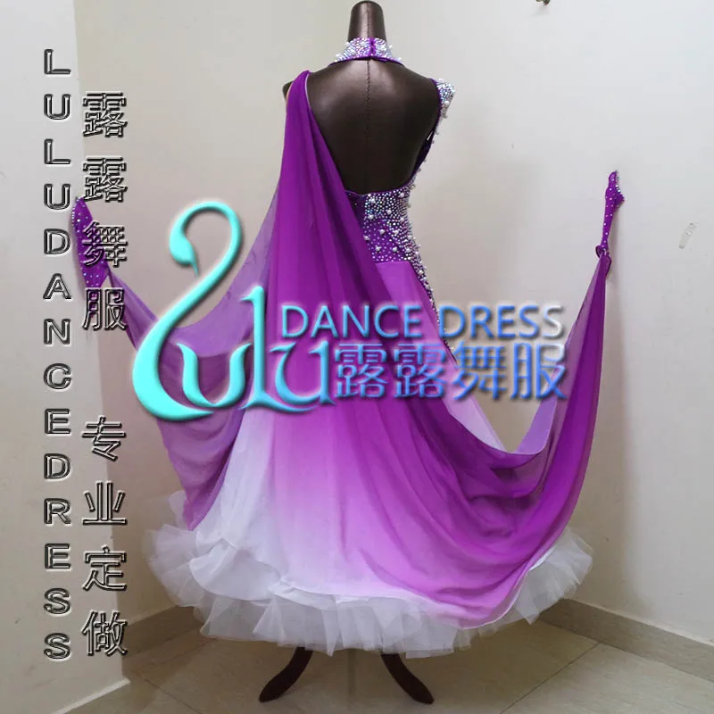 Танцевальное платье градиентного цвета одежда костюм для сальсы юбка Бальных