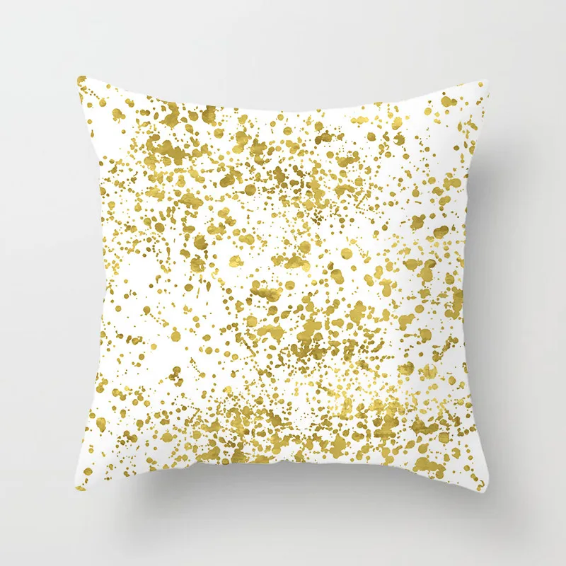 Цветочная Подушка Fuwatacchi золотое покрытие с перьями и листьями для декора дивана