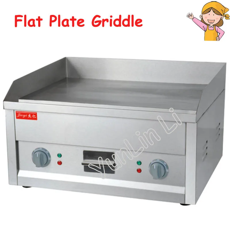 

Flat Plate Electric Griddle Stainless Steel Grooved Electric Grill Electric Cooking Plate for Commercial or Camping FY-610