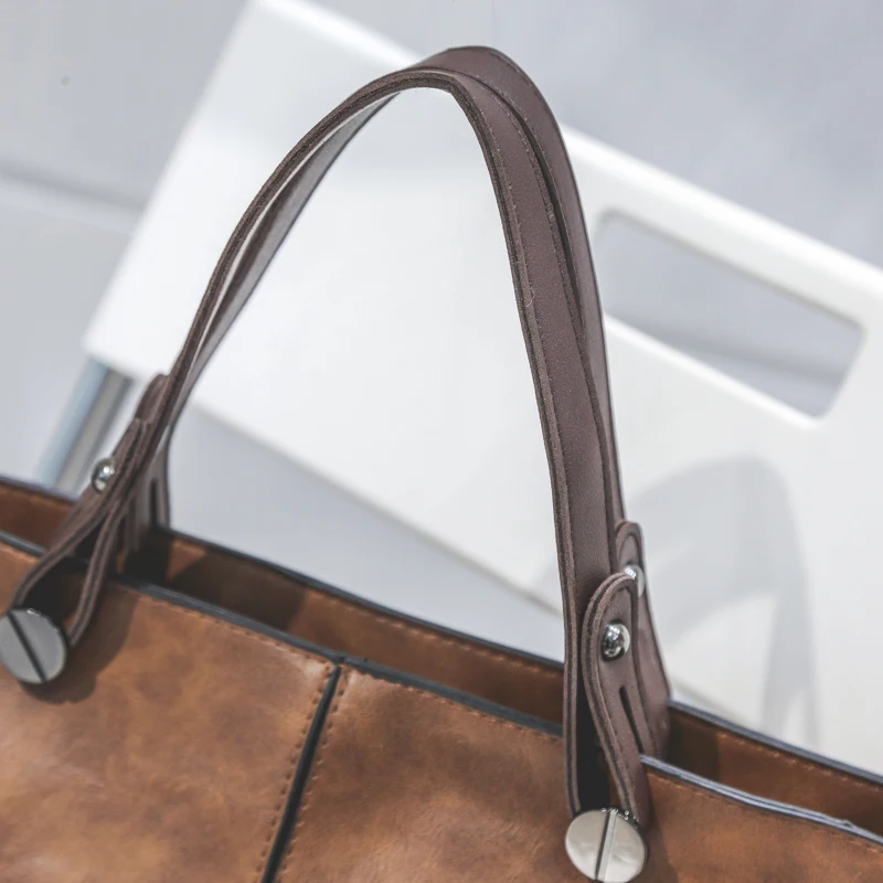 New Brand Vintage Lady Handbag Designer Women PU Shoulder Bags Famous Double Pocket Casual Tote Messenger Sac a Main | Багаж и сумки