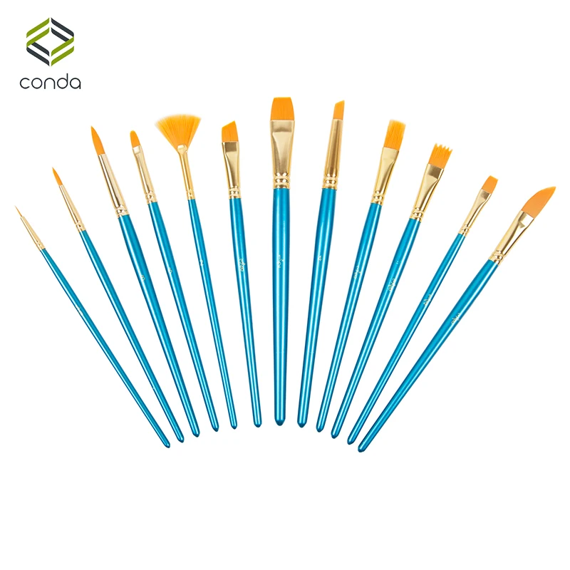CONDA 12 шт. нейлоновые кисти для рисования набор школьных принадлежностей